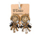 Brown Diamante Statement Earrings