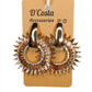 Circular champagne and gold coloured navette diamante rhinestone statement earrings. Perfect for parties and formals