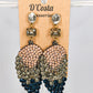 Rhinestone leaf earrings