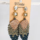 Rhinestone leaf earrings