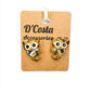 Small diamante gold coloured owl stud earrings with big eyes