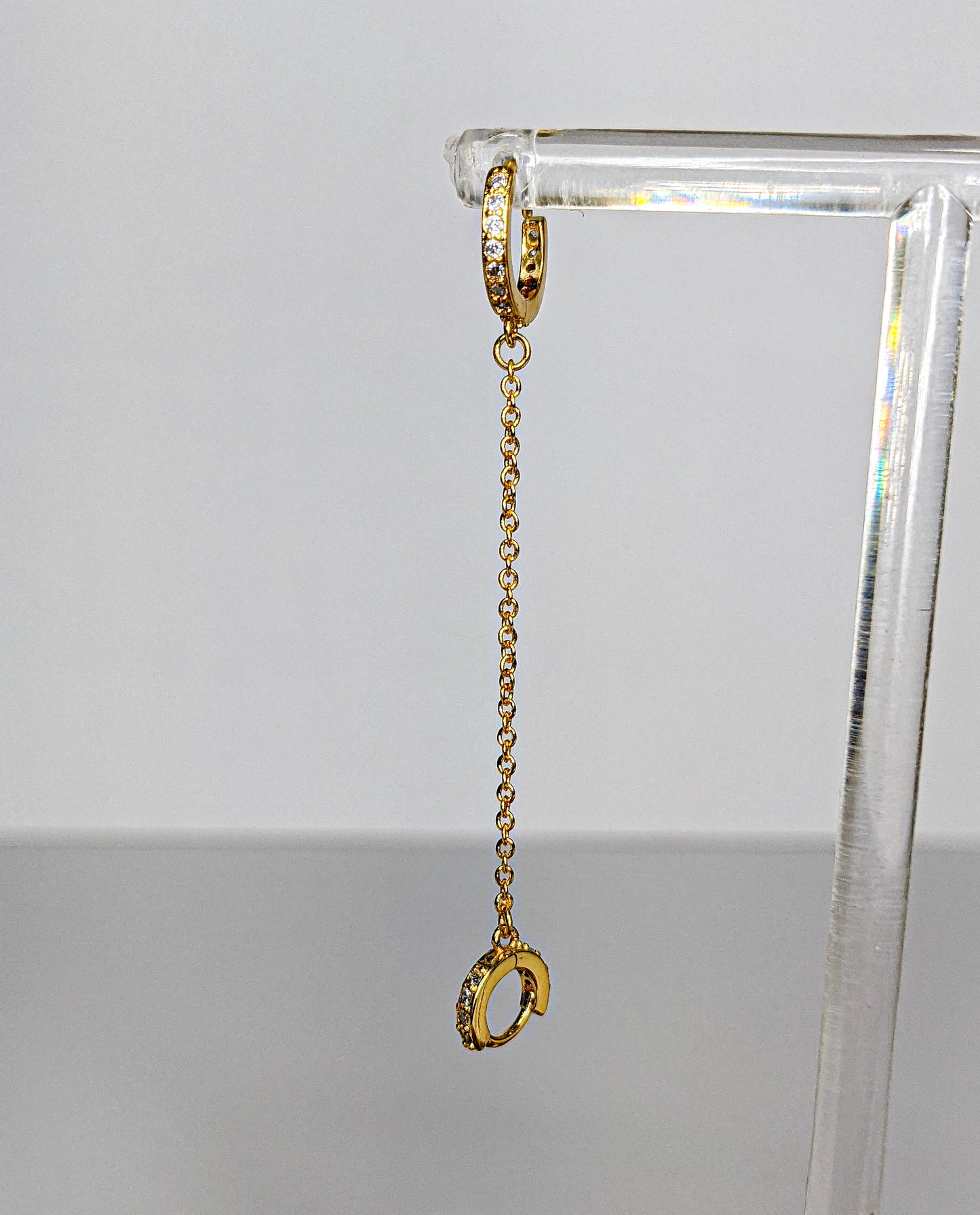 Golden Chain Huggie Earring