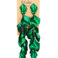 Green Petal Statement Earrings