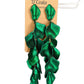 Green Petal Statement Earrings