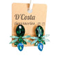 Green Diamante Cluster Earrings