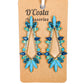 Blue Geometric Navette Earrings