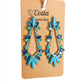 Blue Geometric Navette Earrings