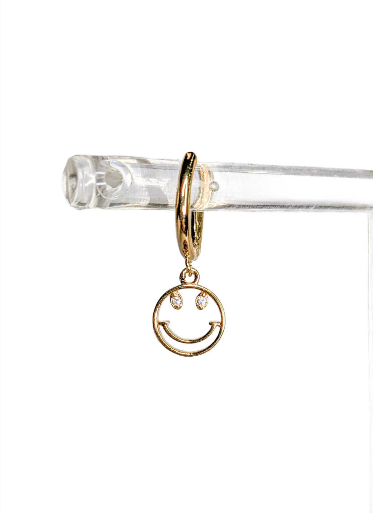 Smiley Face Huggie Hoop Earring