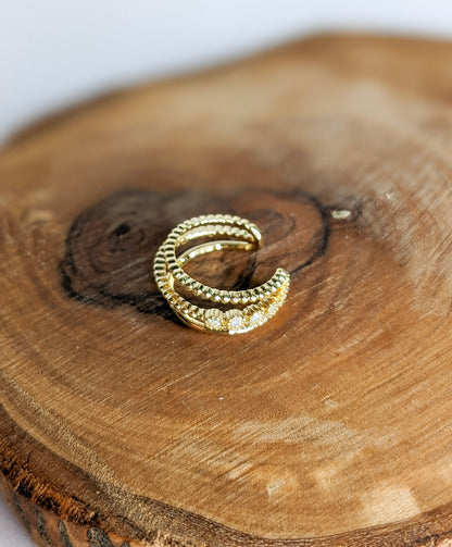 Gold Tri-Band Ear Cuff