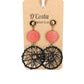 Black and Red Woven Drop Earrings