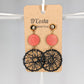 Black and Red Woven Drop Earrings