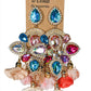 Oversized Sparkling Pink and Blue Chandelier Earrings