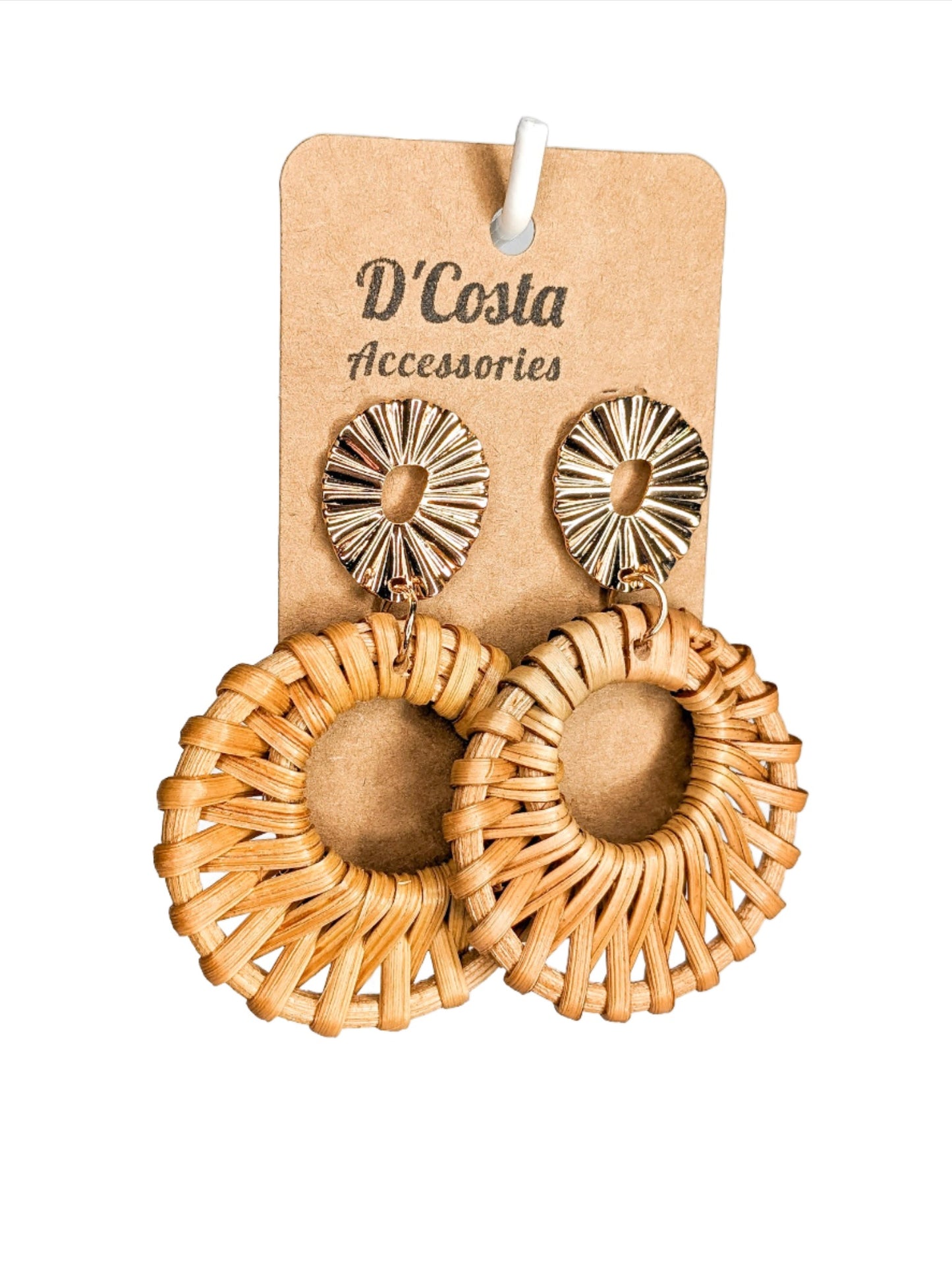 Round Rattan Earrings