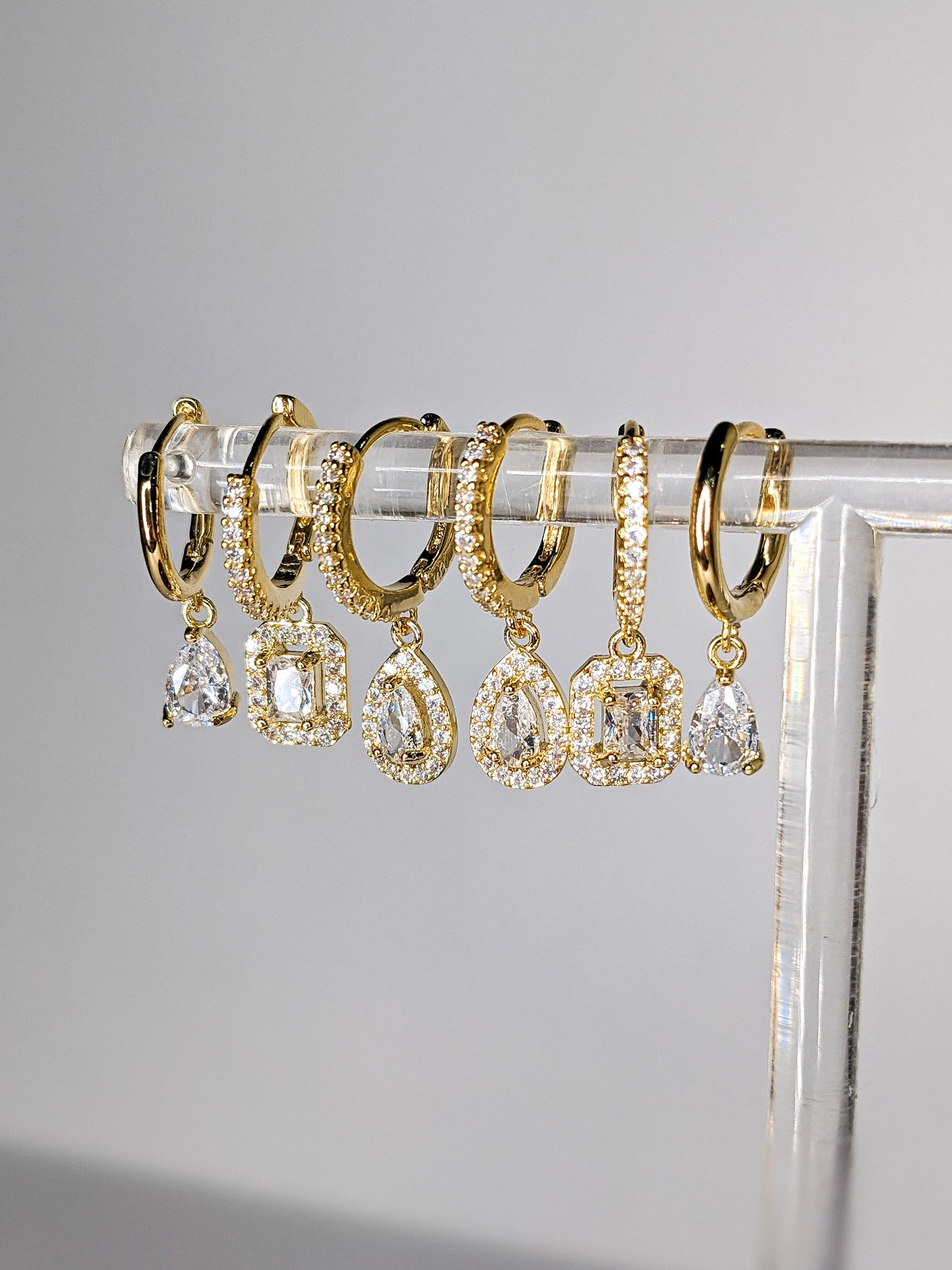 6-Piece Diamante Huggie Hoop Set