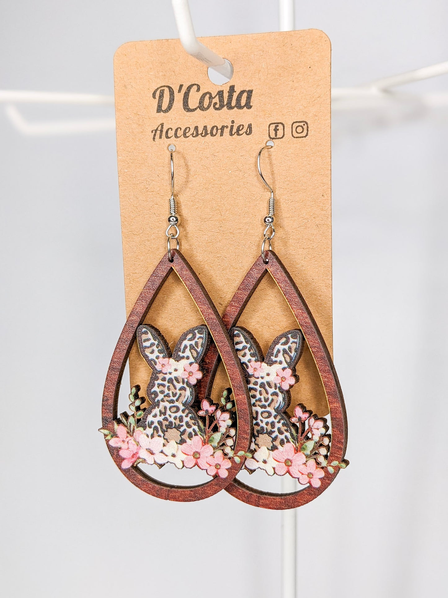 Floral Easter Bunny Earrings