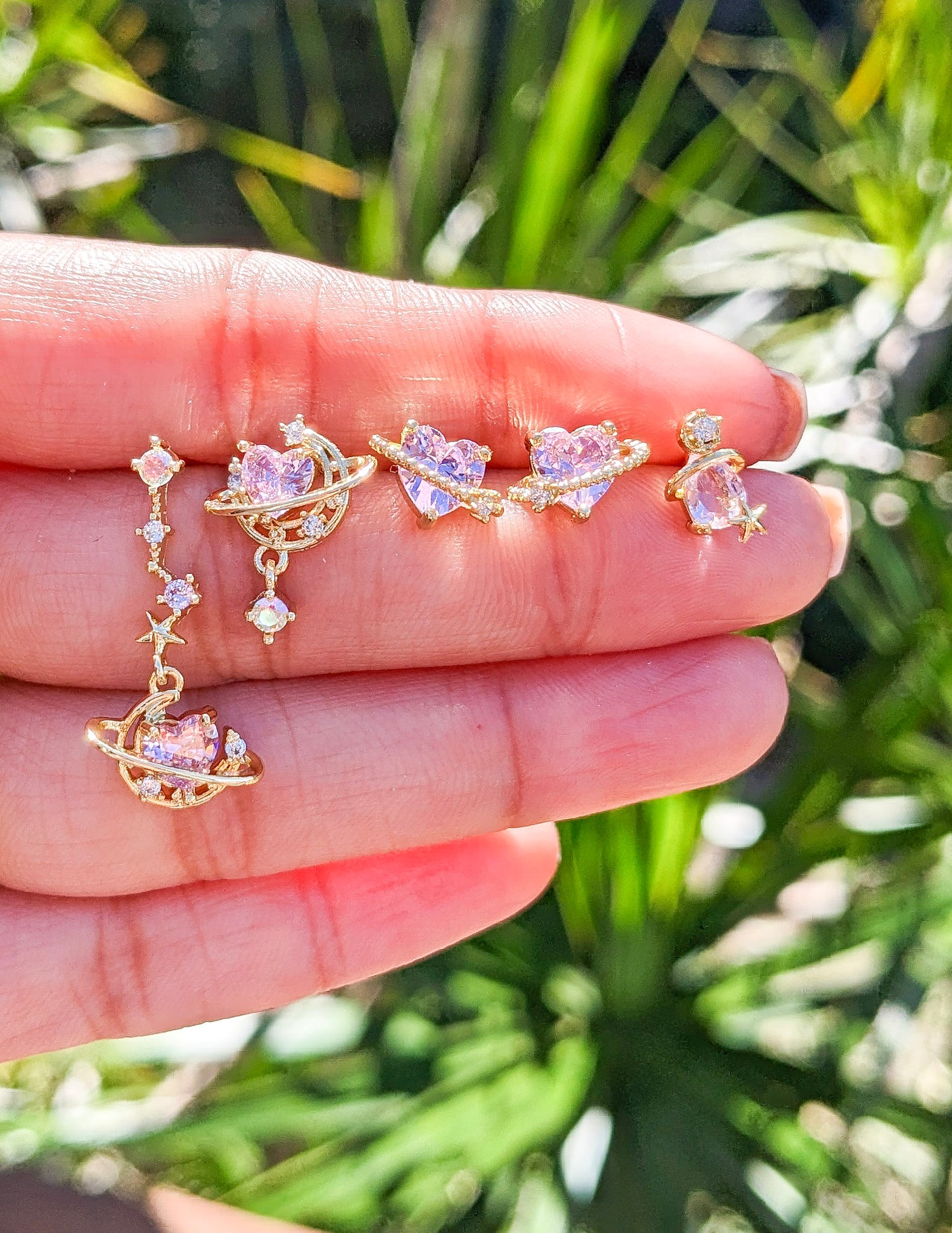 Celestial Hearts Earrings Set